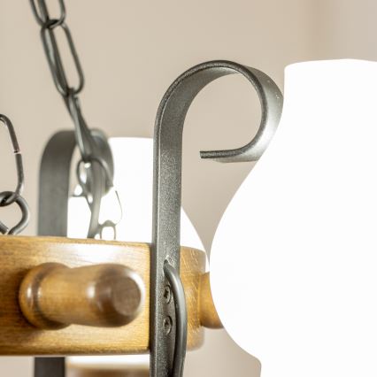 Brilagi - Ketiga rippuv lühter TIMONA 4xE14/40W/230V läbimõõt 50 cm, pöök/pähkel