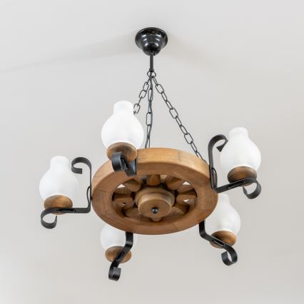 Brilagi - Ketiga riputatav lühter ROATA 5xE14/40W/230V Ø 50 cm pöök