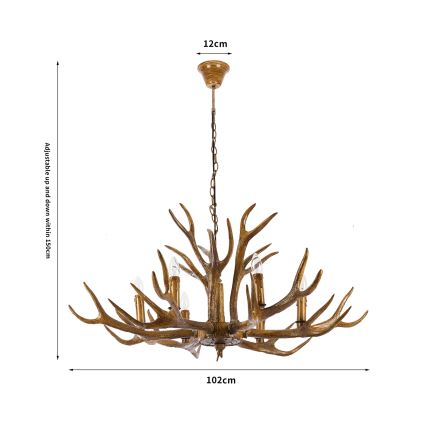 Brilagi - Kettaga ripplühter DEER 6xE14/10W/230V läbimõõt 102 cm