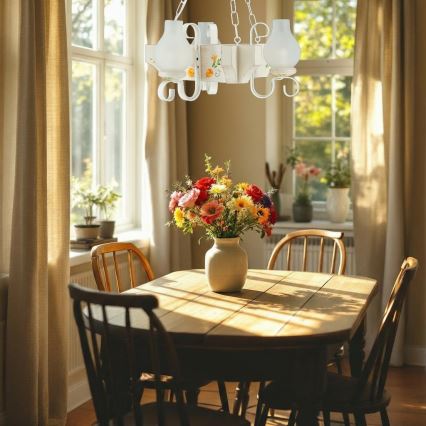 Brilagi - Kettaga rippuv lühter QUEEN 3xE14/40W/230V pöök/kreemjas