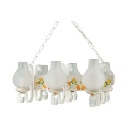 Brilagi - Kettaga rippuv lühter QUEEN 3xE14/40W/230V pöök/kreemjas