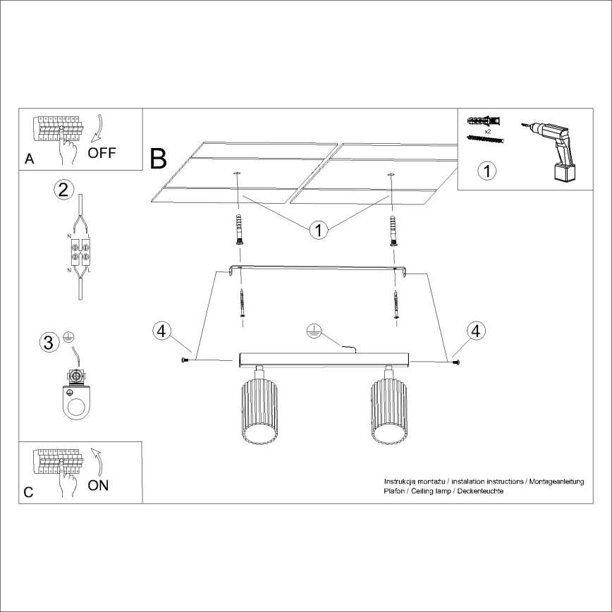 Brilagi - Kohtvalgusti CRESTO 2xGU10/10W/230V must