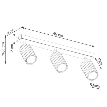 Brilagi - Kohtvalgusti CRESTO 3xGU10/10W/230V kreemikas
