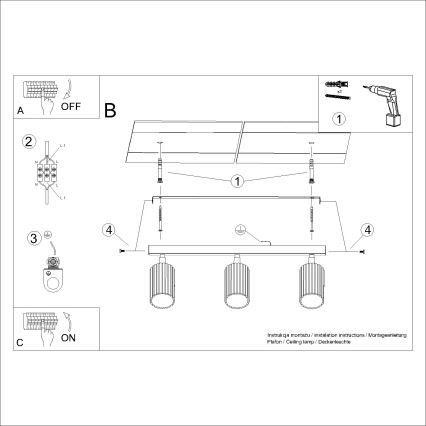 Brilagi - Kohtvalgusti CRESTO 3xGU10/10W/230V must