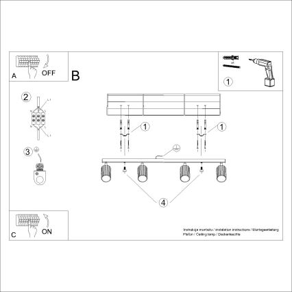 Brilagi - Kohtvalgusti CRESTO 4xGU10/10W/230V must