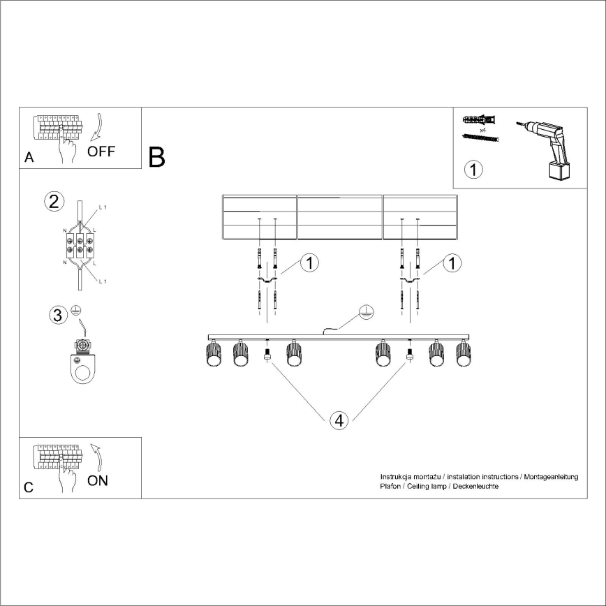 Brilagi - Kohtvalgusti CRESTO 6xGU10/10W/230V kreemikas