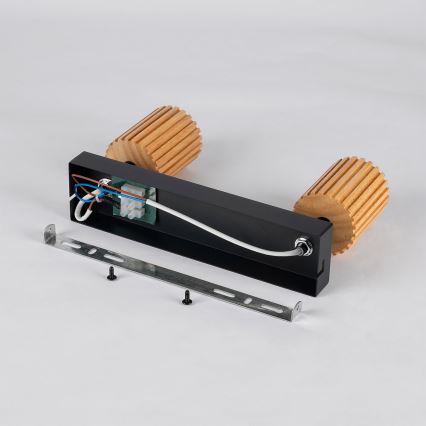 Brilagi - kohtvalgusti MODERN WOOD 2xGU10/8W/230V kummipuu/must