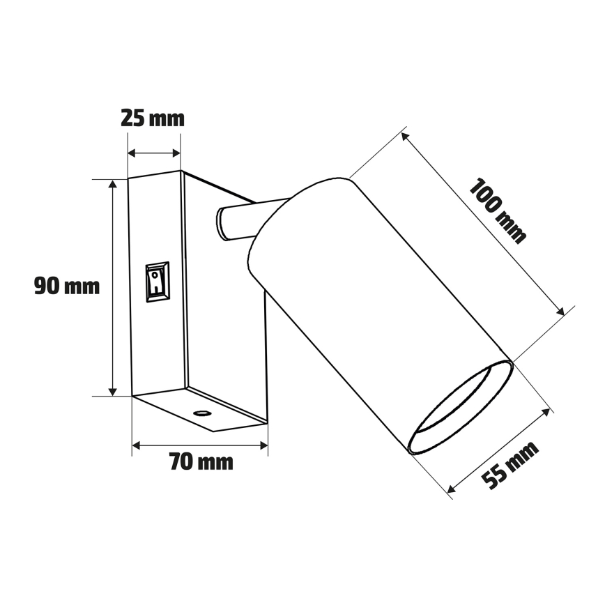 Brilagi - Kohtvalgusti seinale SELE 1xGU10/30W/230V must/kuldne