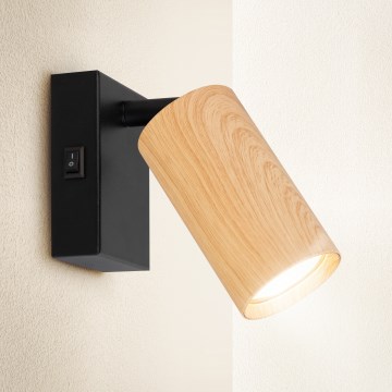 Brilagi - Kohtvalgusti seinale SELE 1xGU10/30W/230V must/tammepuidu kaunistus