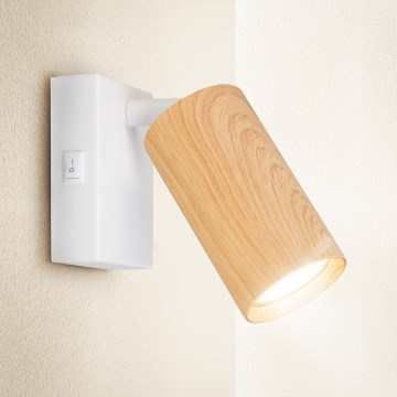 Brilagi - Kohtvalgusti seinale SELE 1xGU10/30W/230V valge/tammepuidu kaunistus