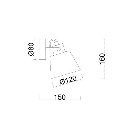 Brilagi - Kohtvalgusti seinale TECHNO 1xE27/60W/230V must