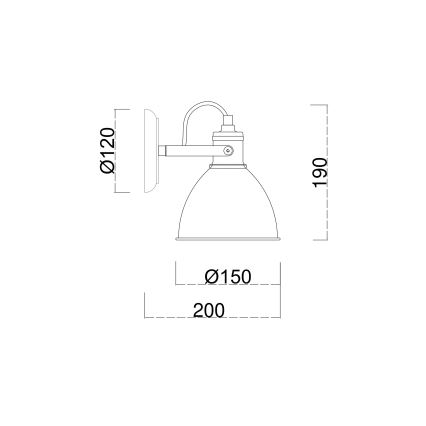 Brilagi - Kohtvalgusti seinale TECHNO 1xE27/60W/230V pronks