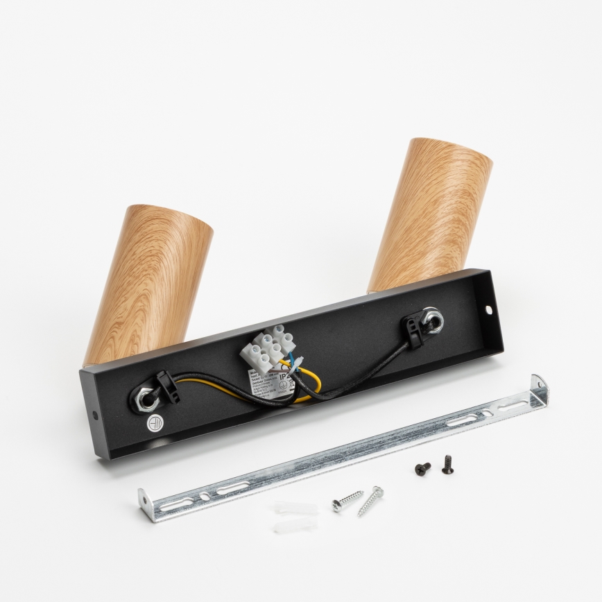 Brilagi - Kohtvalgusti SELE 2xGU10/30W/230V must/tammepuidu kaunistus