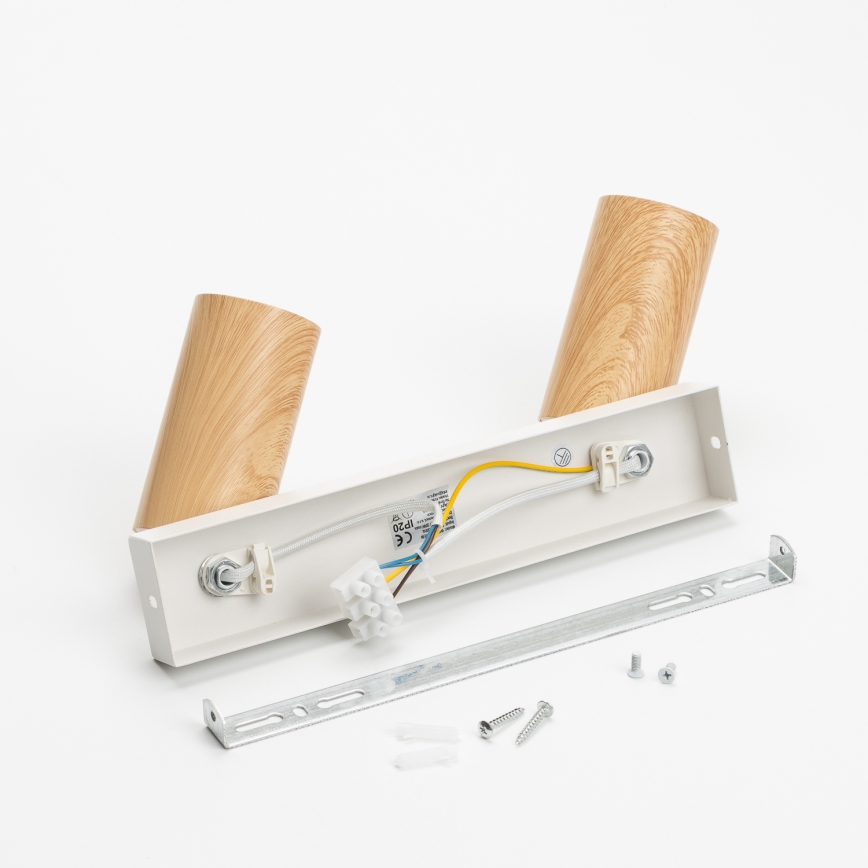 Brilagi - Kohtvalgusti SELE 2xGU10/30W/230V valge/tammepuidu kaunistus