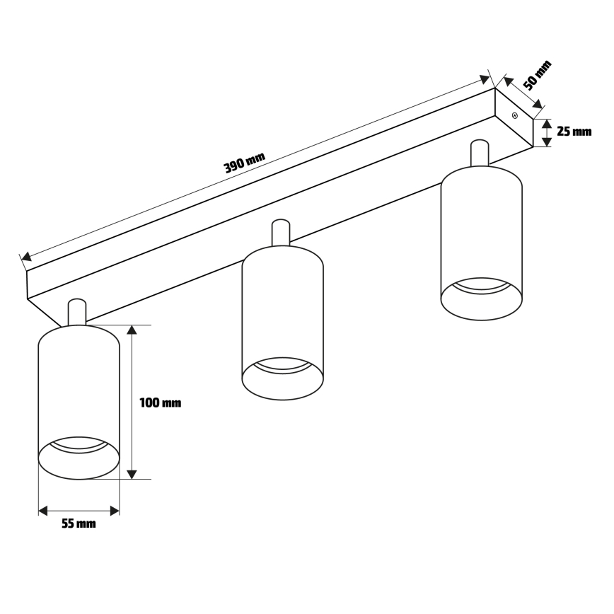 Brilagi - Kohtvalgusti SELE 3xGU10/30W/230V antratsiit