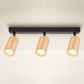 Brilagi - Kohtvalgusti SELE 3xGU10/30W/230V must/tammepuidu kaunistus