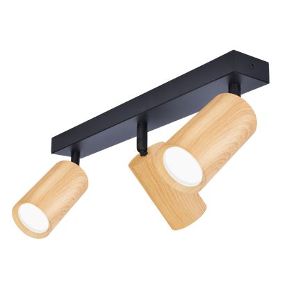 Brilagi - Kohtvalgusti SELE 3xGU10/30W/230V must/tammepuidu kaunistus