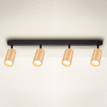 Brilagi - Kohtvalgusti SELE 4xGU10/30W/230V must/tammepuidu kaunistus
