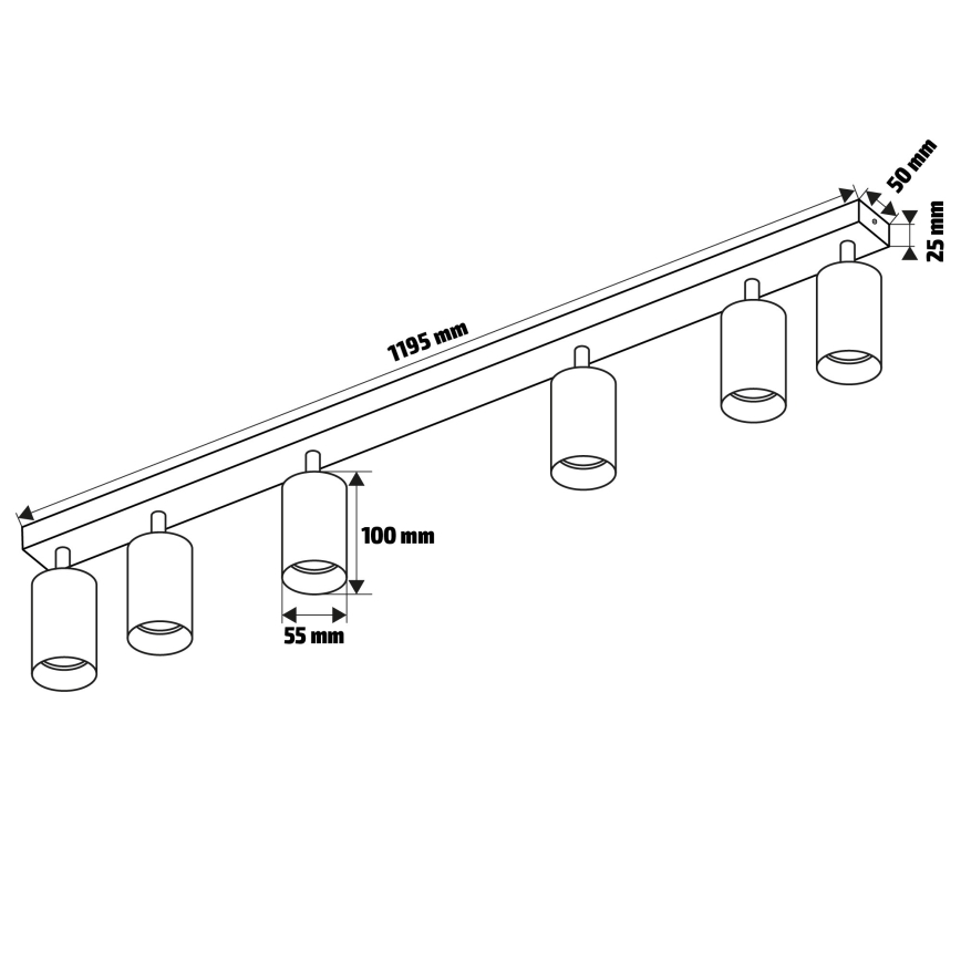 Brilagi - Kohtvalgusti SELE 6xGU10/30W/230V must/kuldne