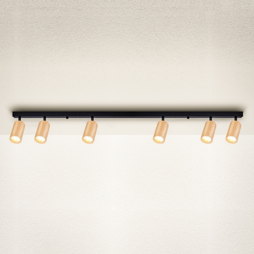 Brilagi - Kohtvalgusti SELE 6xGU10/30W/230V must/tammepuidu kaunistus