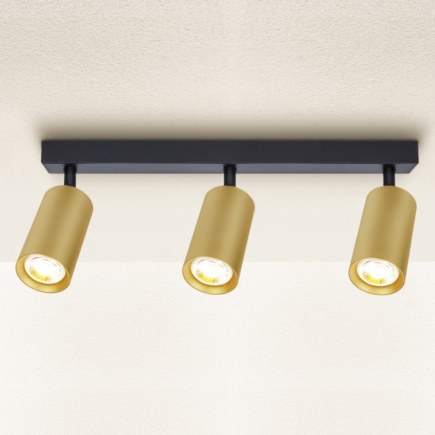 Brilagi - Kohtvalgusti SELE GOLDEN 3xGU10/30W/230V must/kuldne