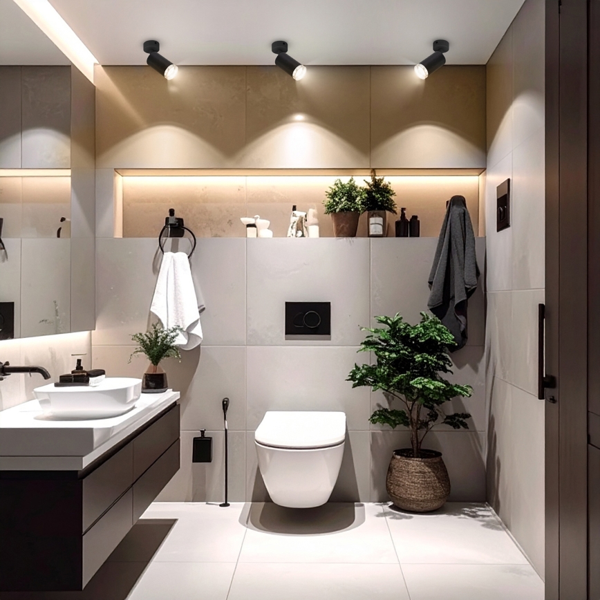 Brilagi - Kohtvalgusti vannituppa SELE 1xGU10/30W/230V IP44 must