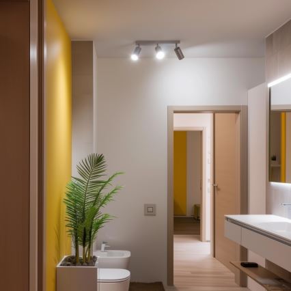 Brilagi - Kohtvalgusti vannituppa SELE 3xGU10/30W/230V IP44 hõbedane