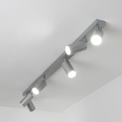 Brilagi - Kohtvalgusti vannituppa SELE 6xGU10/30W/230V IP44 hõbedane