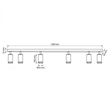 Brilagi - Kohtvalgusti vannituppa SELE 6xGU10/30W/230V IP44 must