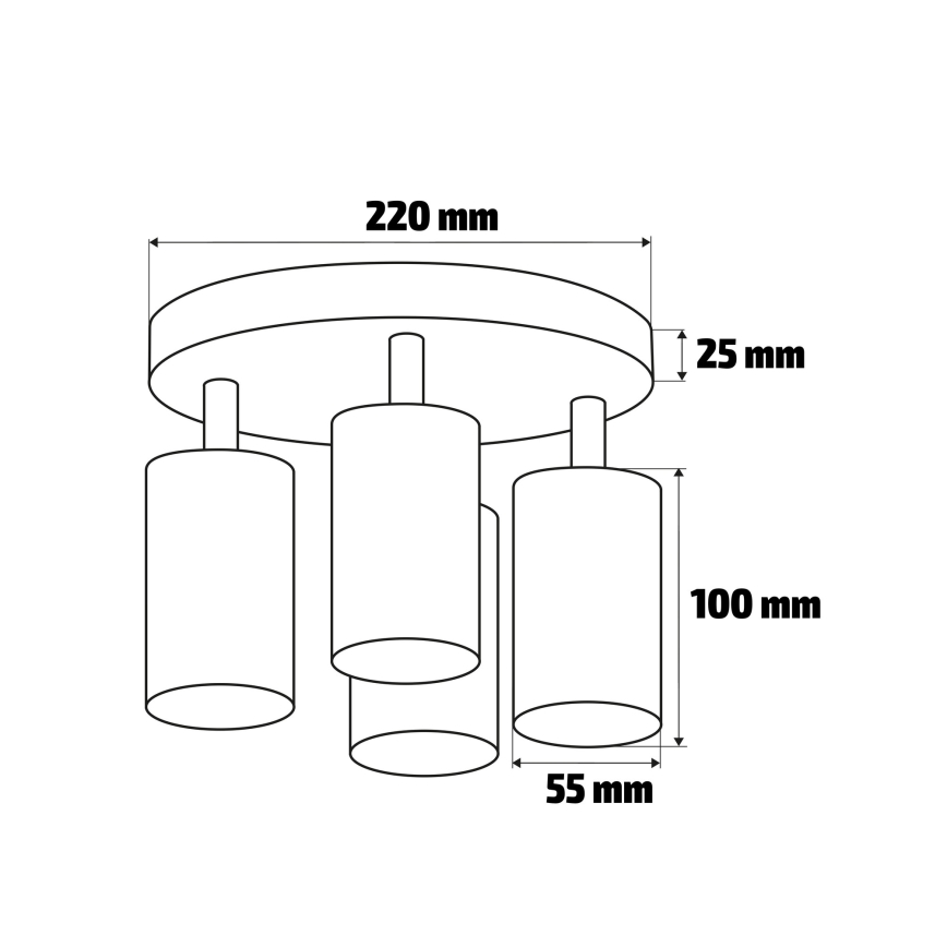 Brilagi - Kohtvalgusti vannituppa SELE AQUA 4xGU10/30W/230V IP44 must