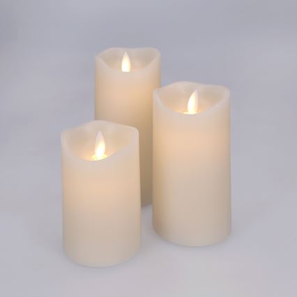BRILAGI - KOMPLEKT 3x LED küünal LED/3xAAA kreemjas + kaugjuhtimispult