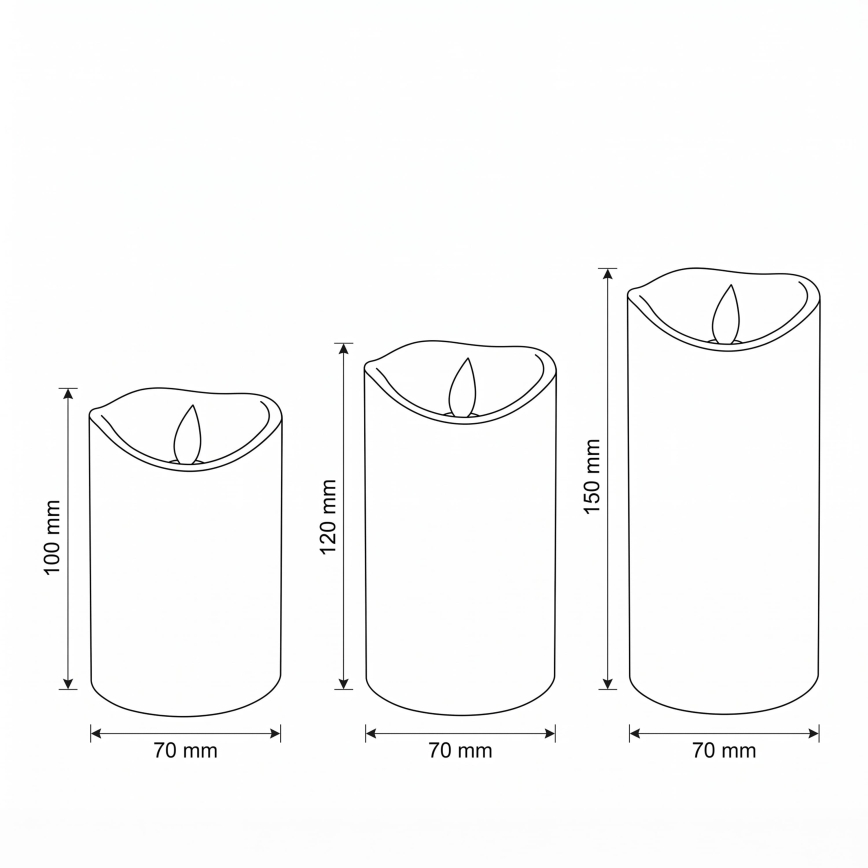 BRILAGI - KOMPLEKT 3x LED küünal LED/3xAAA kreemjas + kaugjuhtimispult