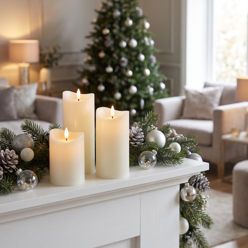 BRILAGI - KOMPLEKT 3x LED-küünlaid LED/2xAAA kreemivärvi