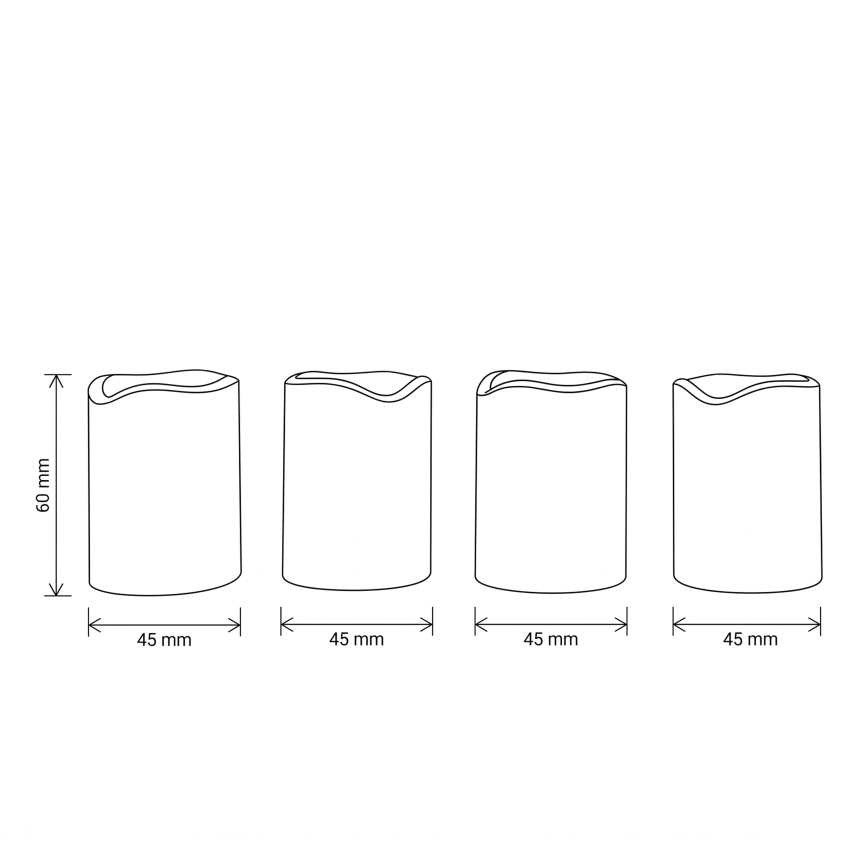 BRILAGI - KOMPLEKT 4x LED-küünlaid LED/1xCR2032 kreemjad