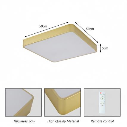 Brilagi - kuldne LED-laevalgusti POOL LED/48W/230V 3000/4000/6000K 50x50 cm