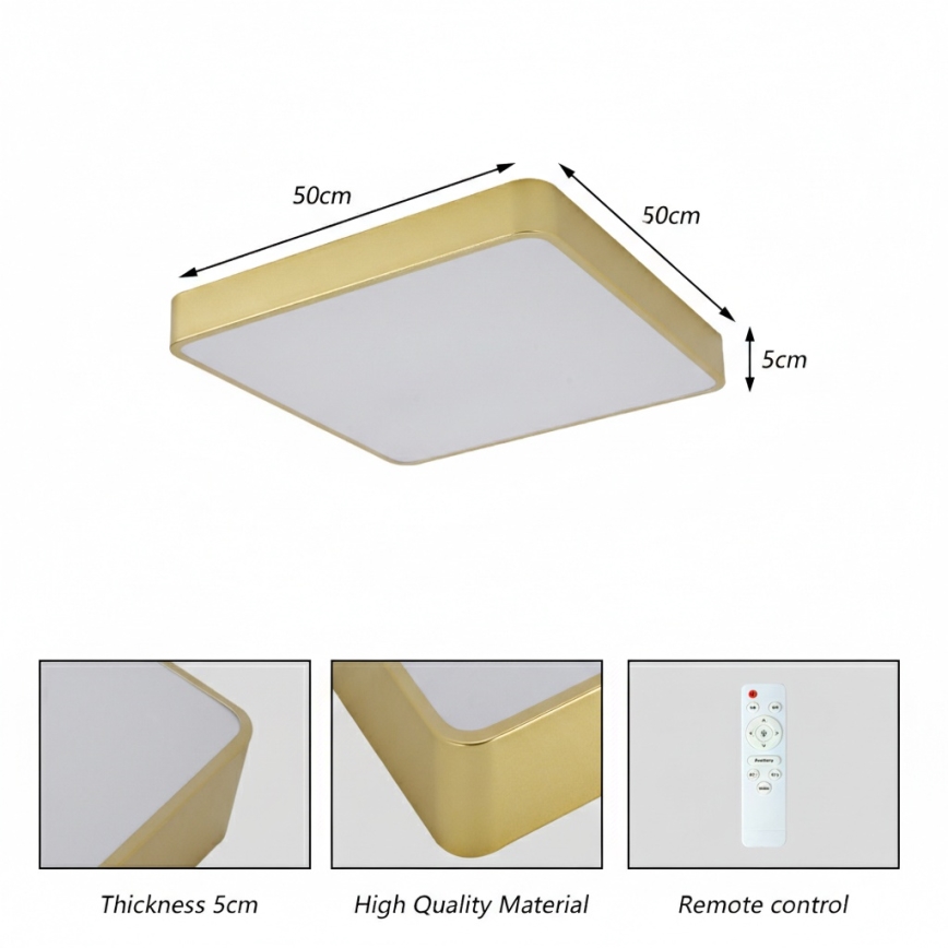 Brilagi - kuldne LED-laevalgusti POOL LED/48W/230V 3000/4000/6000K 50x50 cm