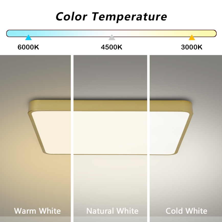 Brilagi - kuldne LED-laevalgusti POOL LED/48W/230V 3000/4500/6000K 50x50 cm