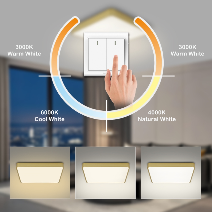 Brilagi - kuldne LED-laevalgusti POOL LED/48W/230V 3000/4500/6000K 50x50 cm