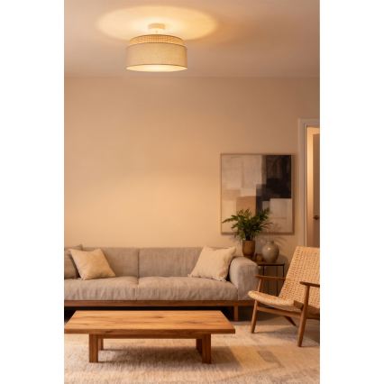 Brilagi - Lae külge kinnitatav lühter PADOVA 1xE27/60W/230V, Ø 40 cm, beež