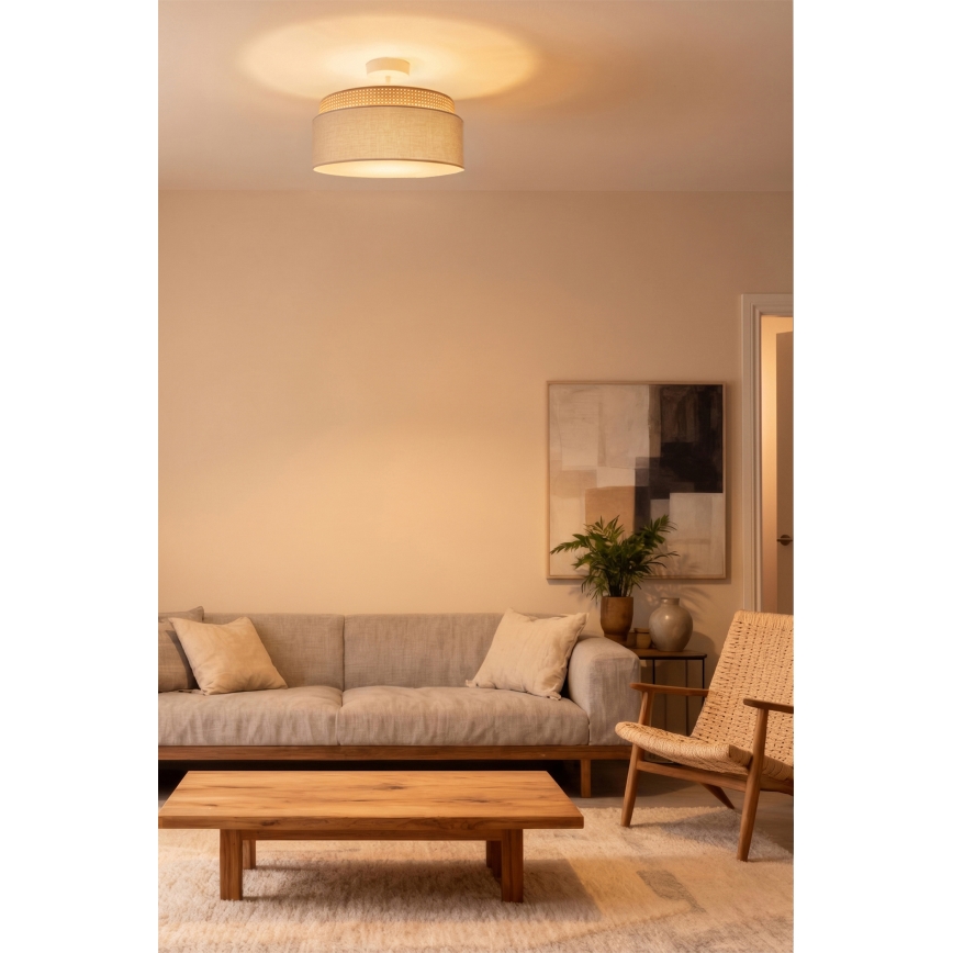 Brilagi - Lae külge kinnitatav lühter PADOVA 1xE27/60W/230V, Ø 40 cm, beež