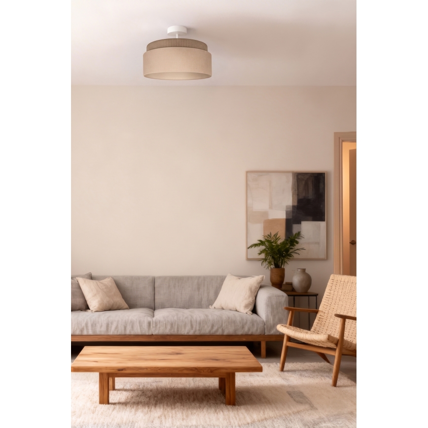 Brilagi - Lae külge kinnitatav lühter PADOVA 1xE27/60W/230V, Ø 40 cm, beež