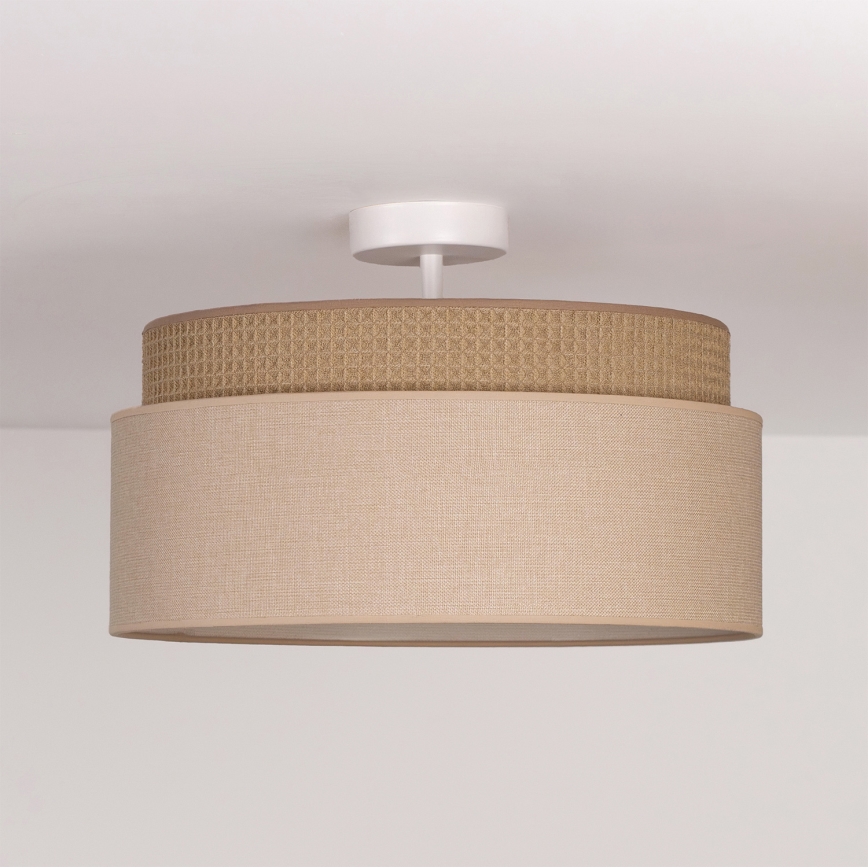 Brilagi - Lae külge kinnitatav lühter PADOVA 1xE27/60W/230V, Ø 40 cm, beež