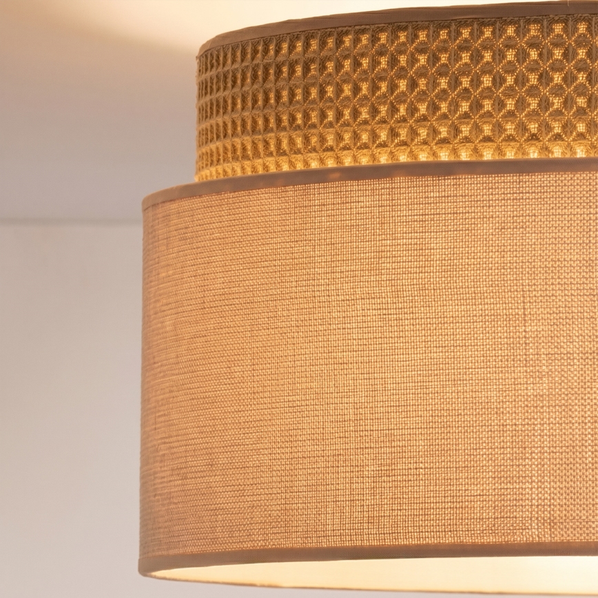 Brilagi - Lae külge kinnitatav lühter PADOVA 1xE27/60W/230V, Ø 40 cm, beež