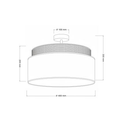 Brilagi - Lae külge kinnitatav lühter PADOVA 1xE27/60W/230V, Ø 40 cm, beež