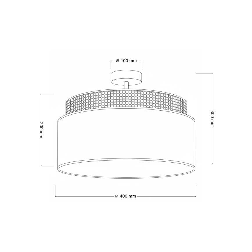 Brilagi - Lae külge kinnitatav lühter PADOVA 1xE27/60W/230V, Ø 40 cm, beež