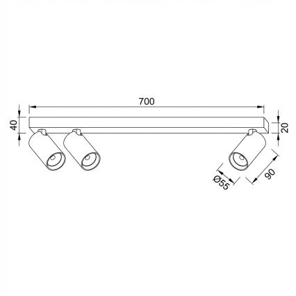 Brilagi - Lae suunavalgusti SELE LONG 3xGU10/30W/230V valge