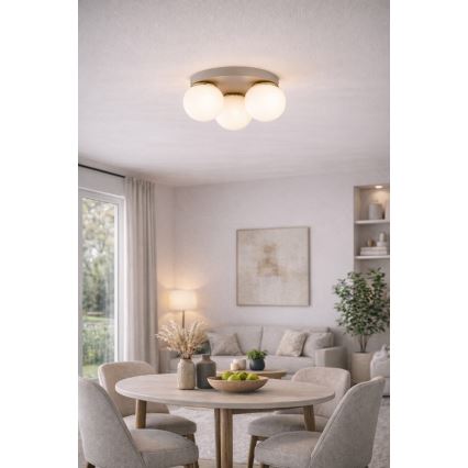 Brilagi - laelamp 1xE27/60W/230V, läbimõõt 15 cm, beež/kuldne