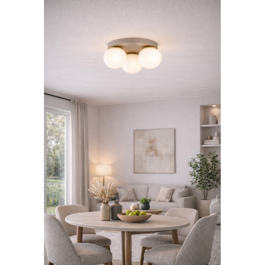 Brilagi - laelamp 1xE27/60W/230V, läbimõõt 15 cm, beež/kuldne