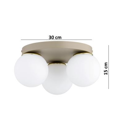 Brilagi - laelamp 1xE27/60W/230V, läbimõõt 15 cm, beež/kuldne
