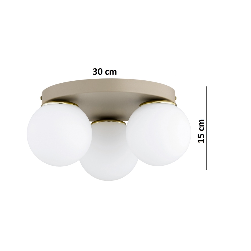 Brilagi - laelamp 1xE27/60W/230V, läbimõõt 15 cm, beež/kuldne